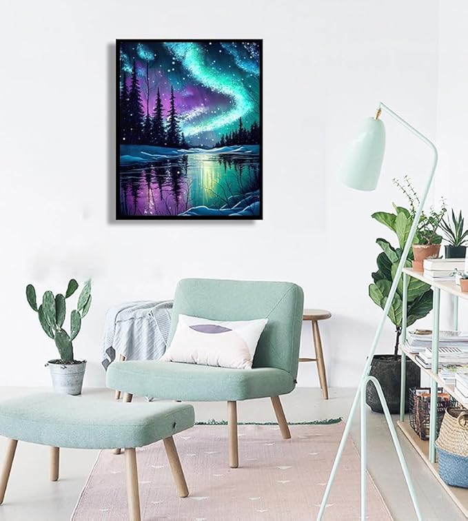 Starry Night Stamped Cross Stitch Kits - Needlepoint Counted Cross Stitch Kits for Beginner Adult Crossstitching Printed Dimensions Scenery Patterns Stitch Embroidery Kits Arts and Crafts