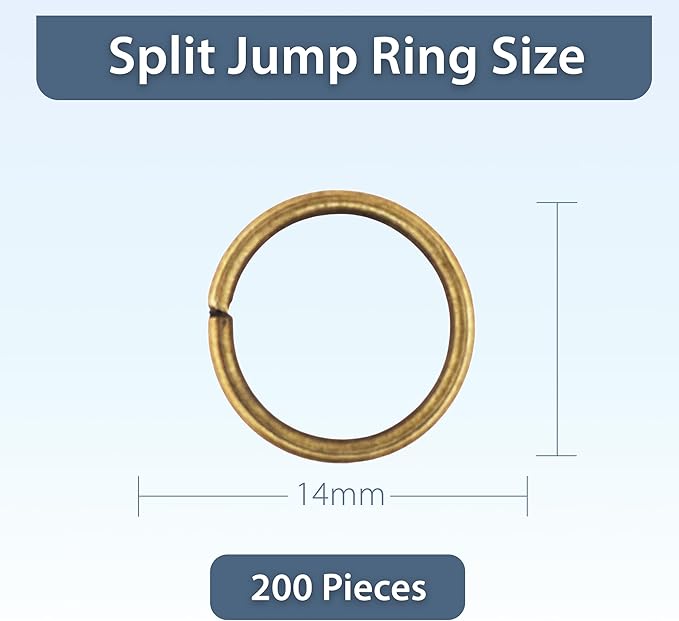 Mandala Crafts Assorted Jump Rings for Jewelry Making, 4-10mm, 1250 PCs, Antique Brass
