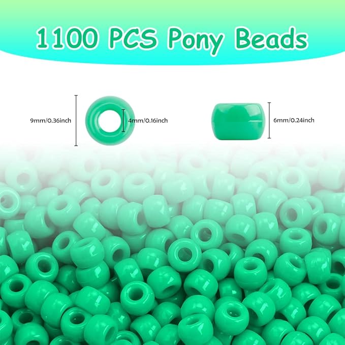green pony beads 1100 pcs,green pony bead for jewelry making bulk,bead for bracelets making,bracelet christmas beads for crafts