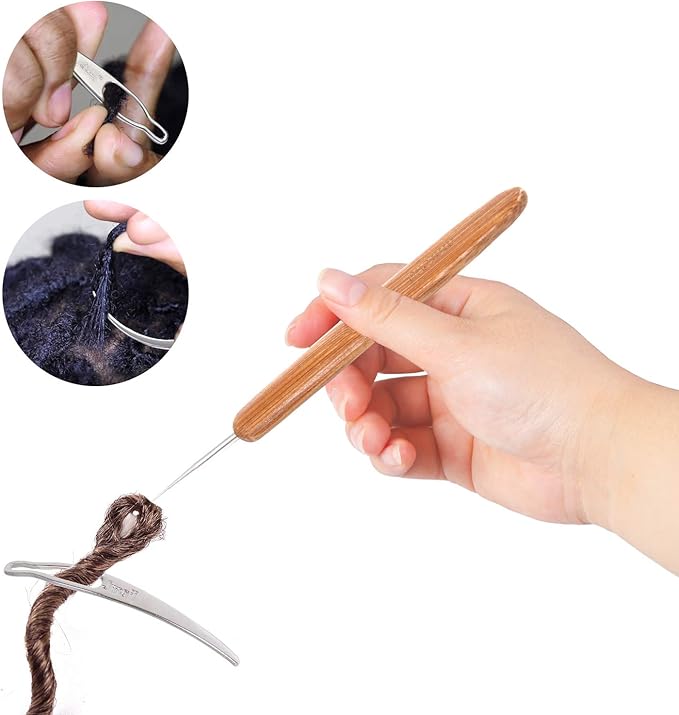AUGSUN 8 Pcs Dreadlock Crochet Hook Tool, Braid Hair Dreadlocks Needle Weaving Crochet