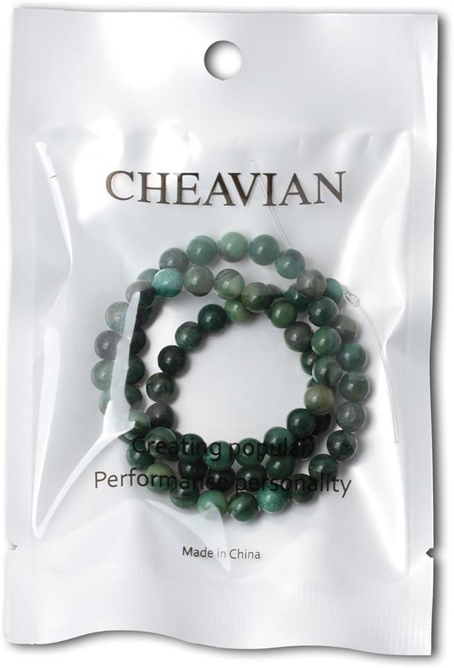cheavian 60pcs 6mm natural verdite stone african jade gemstone round loose beads for jewelry making diy findings 1 strand 15"