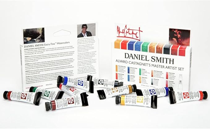 DANIEL SMITH Watercolor Set 5ml Tubes - Alvaro Castagnet Watercolor Set - 10 Tubes, 285610016,Gold, 0.17 Fl Oz (Pack of 10)
