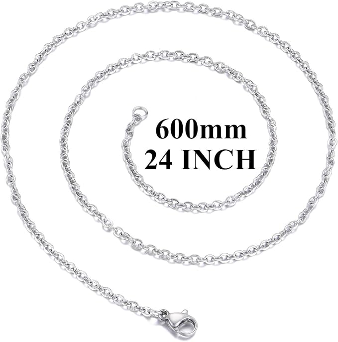 30 pack 24 inch necklace chain stainless steel link cable chain necklace with lobster clasps for diy jewelry making