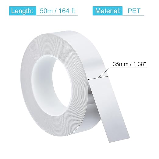 uxcell Metallic Tape, 1.38 in x 164 ft Self Adhesive Metalized Polyester Film Tape Waterproof Shiny Washi Tape for Walls Graphic Arts Gifts Wrapping Crafts Decoration, Gloss Silver