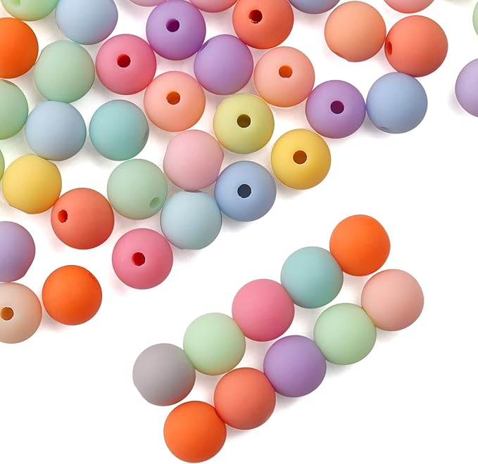 bonny boxx 500pcs 8mm matte mix colors acrylic round beads, frosted plastic resin bubblegum balls chunky gumball beads for necklace and bracelet making, crafting supplies