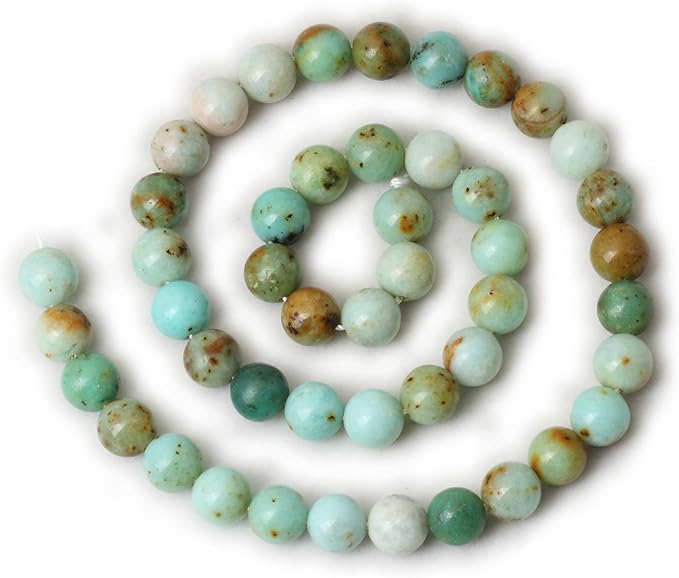 cheavian 45pcs 8mm natural mongolian turquoise stone round loose beads for jewelry making 1 strand 15"