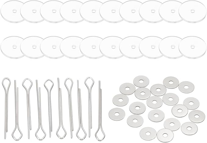 PATIKIL 18mm Doll Joints, 10 Set Removable Cotter Pin Joints Connector and Acrylic Tray for Bear Limbs Making Head Joints DIY Crafts Accessories