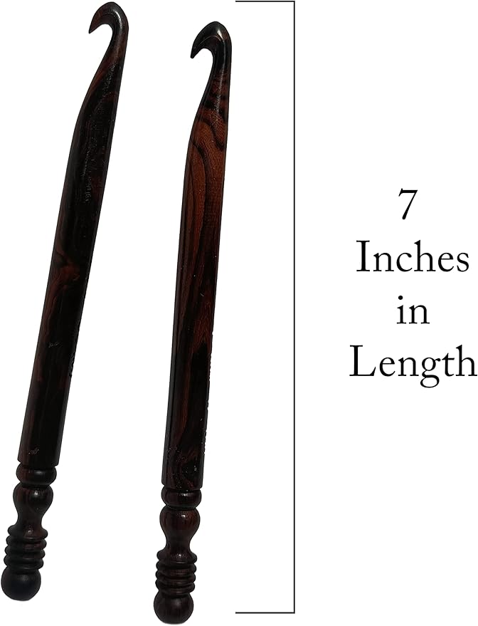 Rosewood Crochet Hook Set | 15PCS (3.5MM-25MM) | Handmade Wooden Needles | Engraved Sizes | Smooth Grip for Knitting, Crocheting, Yarn & Wool | Perfect for DIY Craft Projects & Gifts