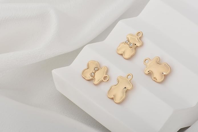 Pack of 20 Rhinestone Charms Gold Plated Pendants Pave Crystal Accessories for Necklace Bracelet Jewelry Making DIY Crafting