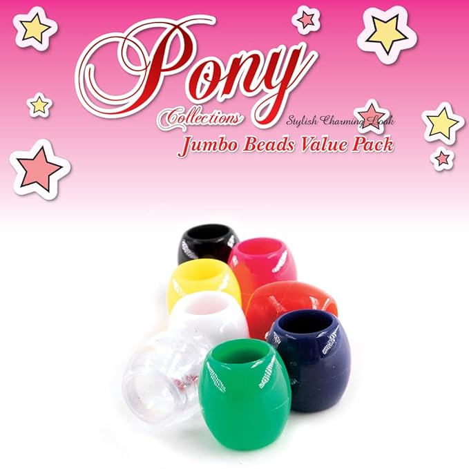 126 Pcs Beads Jewelry Making Kit DIY Hair Braiding Bracelet Ornaments Crafts Jumbo Round Pony (Clear)