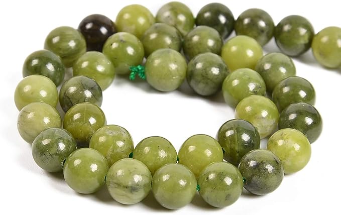 60pcs 6mm Natural Canadian Jade Gemstone Round Spacer Loose Stone Beads for Jewelry Making 15.5" 1 Strand (Canadian Jade, 6mm 60 Beads)