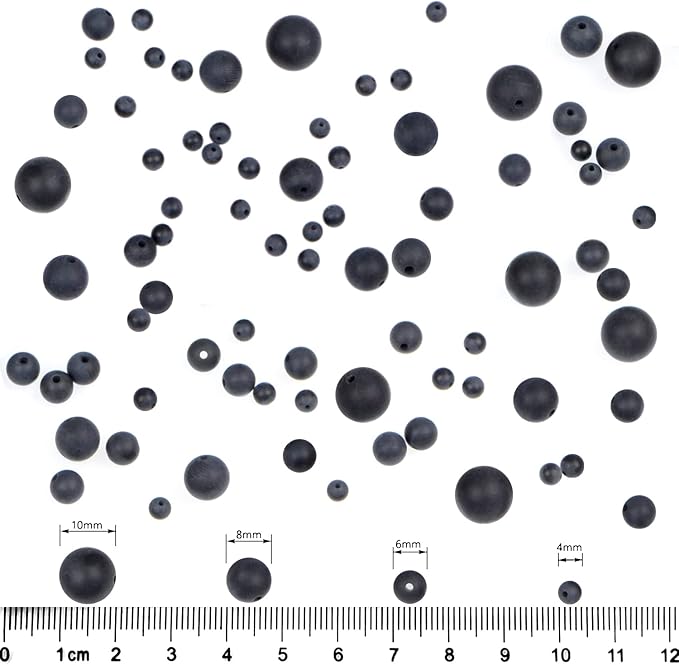 210pcs natural crystal beads stone gemstone round energy healing loose beads with stretch cord for jewelry making bracelets anklets (4mm 210pcs, matte black onyx)