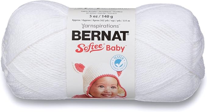 Bernat Softee Baby White Yarn - 3 Pack of 141g/5oz - Acrylic - 3 DK (Light) - 362 Yards - Knitting/Crochet