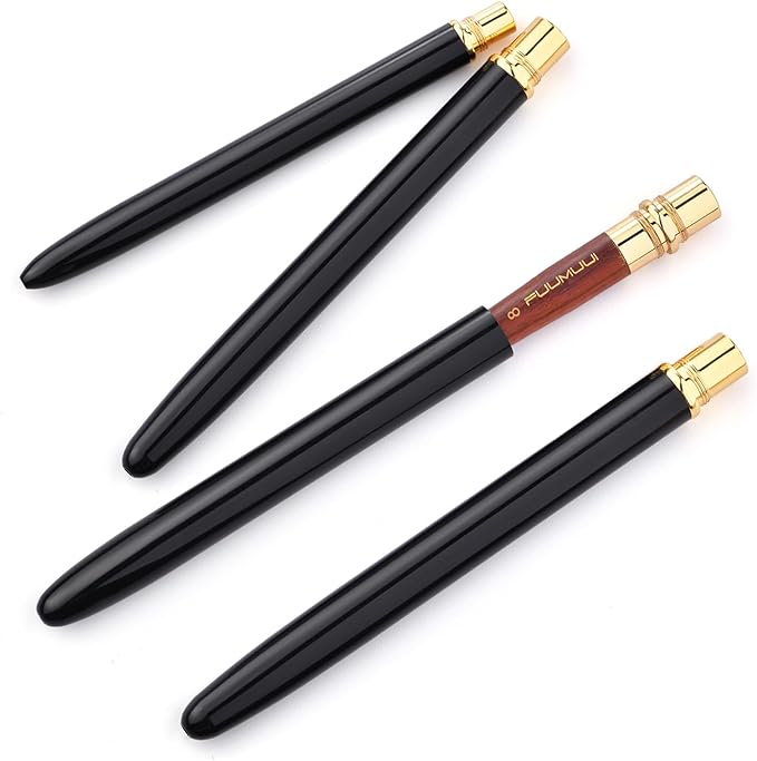 Sable Travel Watercolor Brushes, Fuumuui 4pcs Elegant Kolinsky Sable Travel Brushes Travel Watercolor Kit with Leather Pouch Perfect for Watercolor Gouache Ink Painting