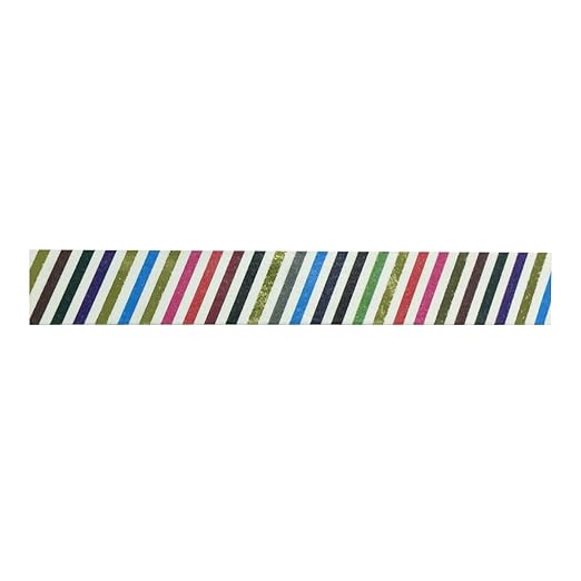 Wrapables Colorful Washi Masking Tape, Diagonal Rainbow Stripes