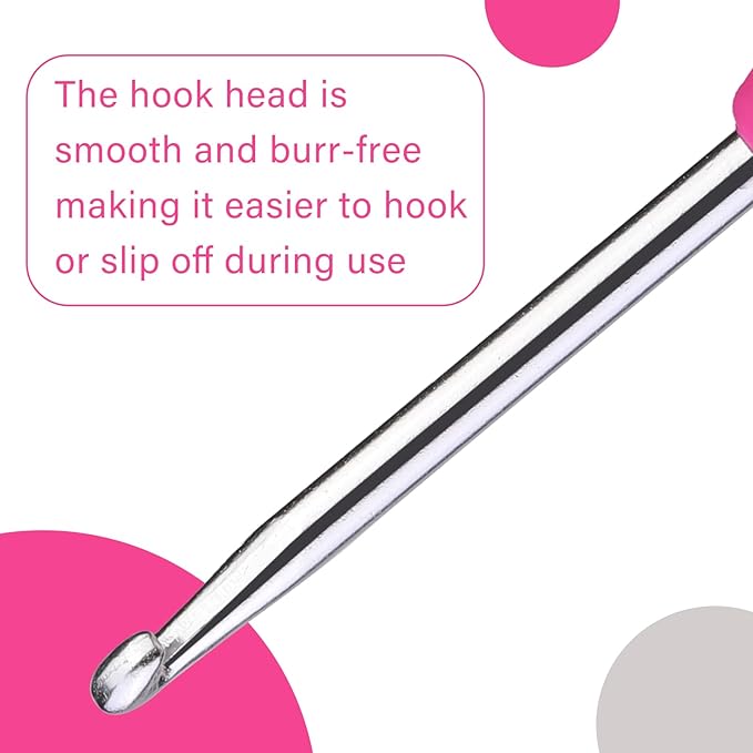 3.75 mm Crochet Hook, Ergonomic Handle for Arthritic Hands, Extra Long  Knitting Needles for Beginners and Crocheting Yarn (3.75 mm)