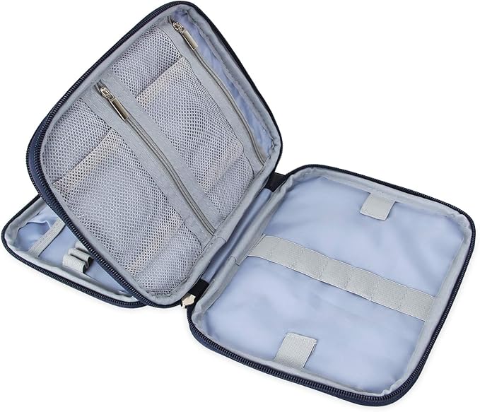 Teamoy Organizer Case for Interchangeable Circular Knitting Needles, Crochet Hooks and Knitting Accessories, Keep All in Place and Easy to Carry, Cats Blue (No Accessories Included)