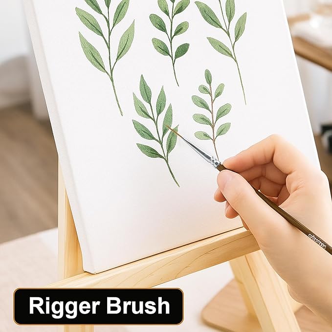 Rigger Liner Brushes, 6 Pcs Extra Long Fine Tip Paint Brush Set Script Pinstriping Scroll Outlining Brush for Watercolor Acrylic