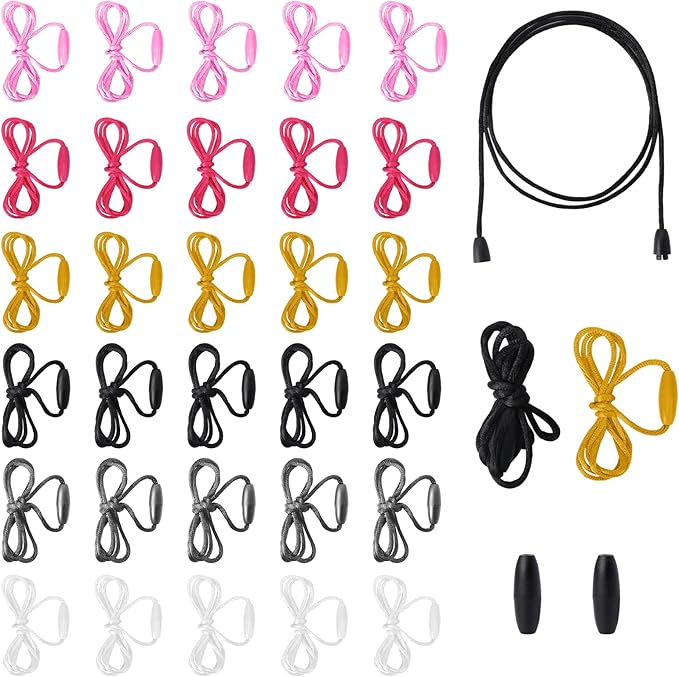 30 Pack Breakaway String Necklace Replacement Nylon Lanyard Necklace Cord with Breakaway Clasps Lanyard String Kit Necklace Rope Colored Cords for Pendants Crafts Bracelet Necklaces Jewelry Making