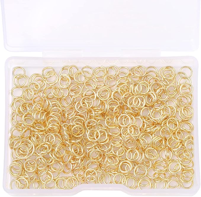 14K Gold Plated Jump Rings Non Tarnish 5mm 400pcs for Jewelry Making Findings