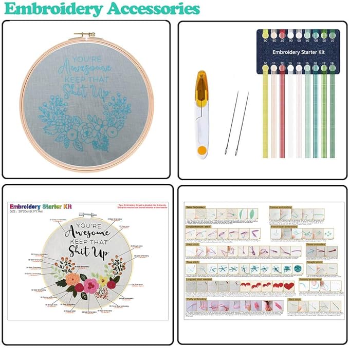 Cooliya Mothers Day Gifts for Mom from Daughter Son - Embroidery Kit for Beginners - Embroidery Starter Kit Craft Kit Cross Stitch Kit - Birthday Gift for Women, Best Friend, Daughter, Mom, Coworker