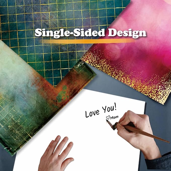 YASMEN Vintage Scrapbook Paper Pad, 12x12 Single-Sided Cardstock Paper Pads for Card Making, Journals, Planner, DIY Envelopes, Greeting Cards, Gift Card, Decorative Art Craft -24 Sheets