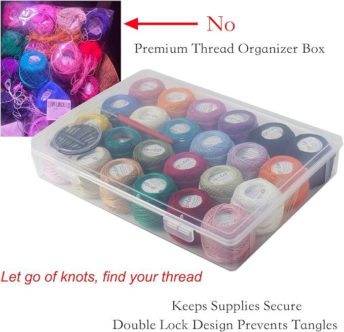 golo 24 Balls Crochet Thread Size 10 Yarn for Hand Knitting Crochet Yarn 10-24-1