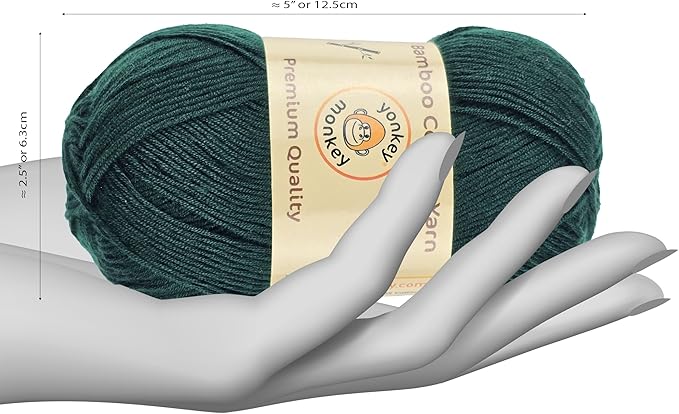 10-Pack of Yonkey Monkey 500 Grams Weight Yarn - 70% Rayon derived from Bamboo, 30% Cotton - Imported - Army Green 9059