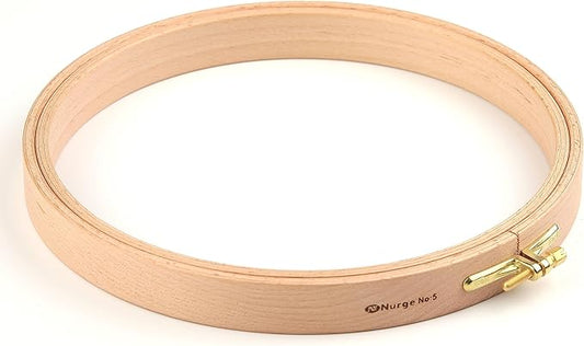nurge premium quality 24 mm wood embroidery hoop, cross stitch hoop with gold plated adjustable brass screw (no:5)