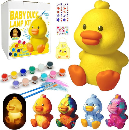 Cokiki Paint Your Own Duck Lamp Kit, Art Supplies DIY Crafts Night Light Painting Kit, Arts and Crafts for Kids Ages 8-12, Birthday Party Holiday Creative Gift for Girls Boys Ages 6 7 8 9 10 11 12+