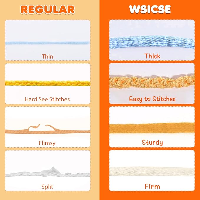 WSICSE 8x50g Beginner Crochet Yarn, Cotton Yarn for Crocheting Easy-to-See Stitches Chunky Thick Soft Yarn for Beginners Crocheting Easter Basket Stuffers
