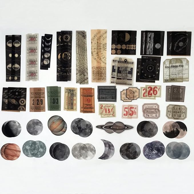 Esweny 200PCS Vintage Scrapbooking Supplies Kit for Journaling, Scrapbook Sticker Paper Pack for Junk Journal Planners Aesthetic Cottagecore Room Decor Wall Art Collage Album