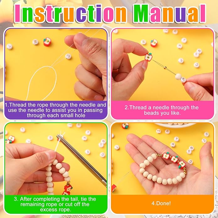 Teacher Appreciation Gift DIY Bracelet Making Kit Teacher Gifts Boho Style Bracelet Beaded Bulk Stretch Jewelry for Thank You Women Friend Party Birthday