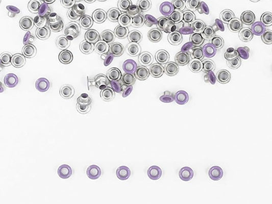 FoRapid 3mm/1/8 Aluminum Quicklet Eyelets-Scrapbooking/Birthday Wedding Baby Greeting Holiday Card/Paper Craft/Luggage Cruise Tag/DIY Album/Clothing etc-200 PCS (Light Purple)