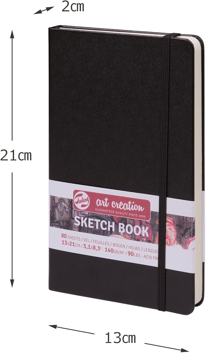 talens art creation sketchbook 80 sheets, 13 cm x 21 cm, black
