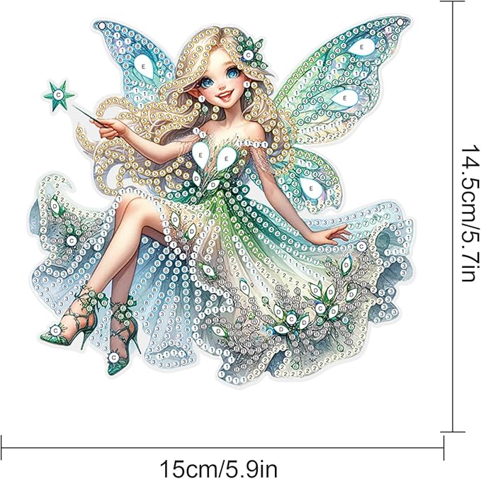 Tontut 5D DIY Diamond Art Painting Pendant Kit, Magic Angel Special-Shaped Hanging Crystal Window Pendant kit, Adult Gift Home Curtains, Yard Entrance Decoration