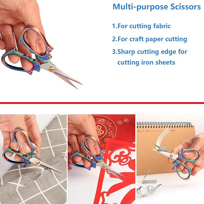 2 Pieces Embroidery Scissors Sharp Sewing Crochet Yam Scissors,Small Scissor All Purpose For Sewing, Cross Stitching, Crafts, Arts & Crafts Handmade DIY Tools