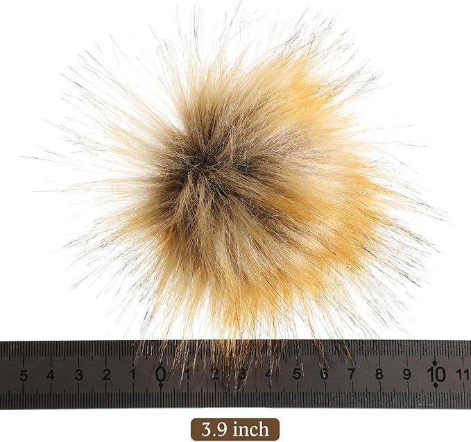 boao 8 pcs faux fur pompoms for hats with removable press button faux fur fluffy pompom balls knit hats clothing accessories for bobble hat knitting shoes scarves bag(1 color)