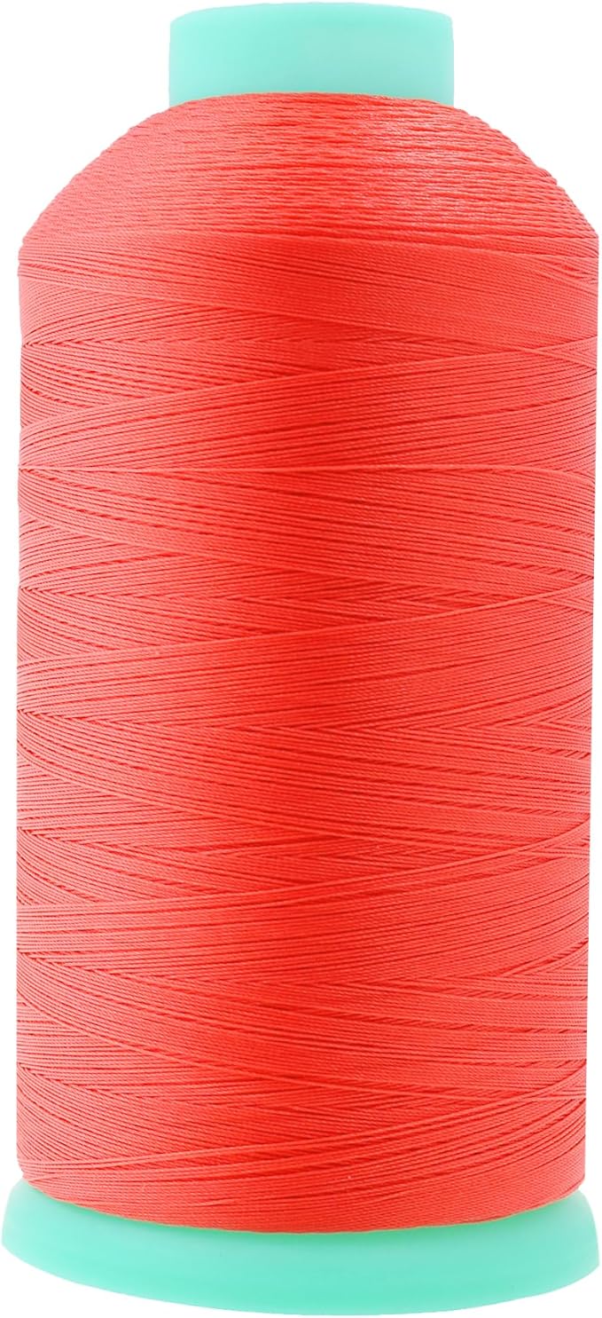 Mandala Crafts Size 46 210D T45 Bonded Nylon Thread - Coral 2843 YDs Tex 45 Heavy Duty Sewing Threads for Leather, Jeans, Weaving, Outdoor Marine Upholstery