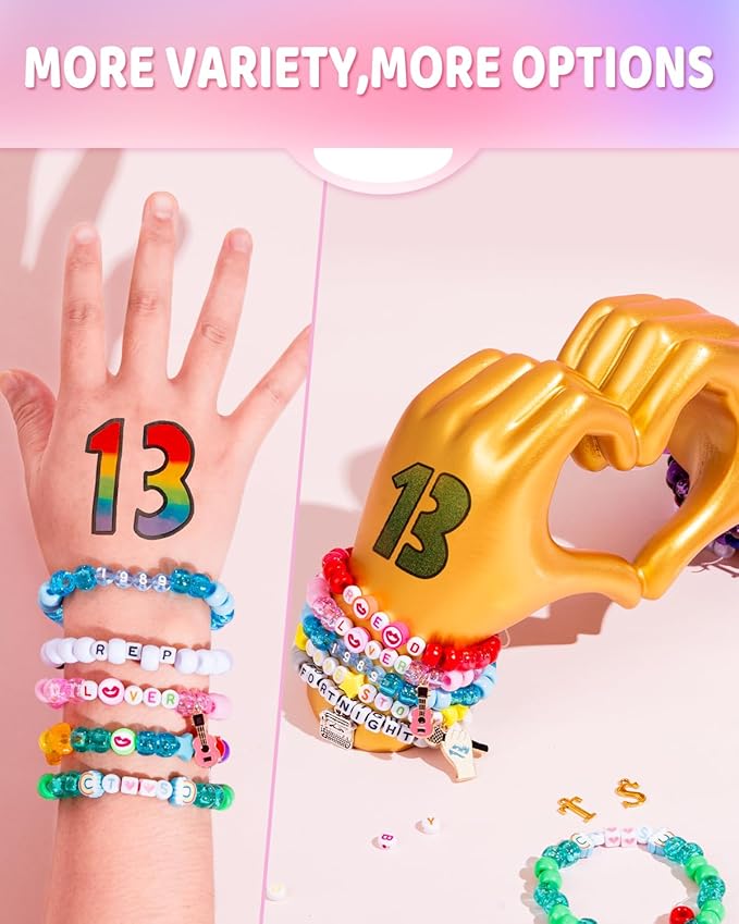 Goldwise Friendship Bracelet Making Kit for Fans, Jewelry Making Kit with 20 Colors Pony Beads, Letter Beads & Variety Charms for Jewelry Making, Kandi Beads for DIY Crafts Gifts Party Birthday