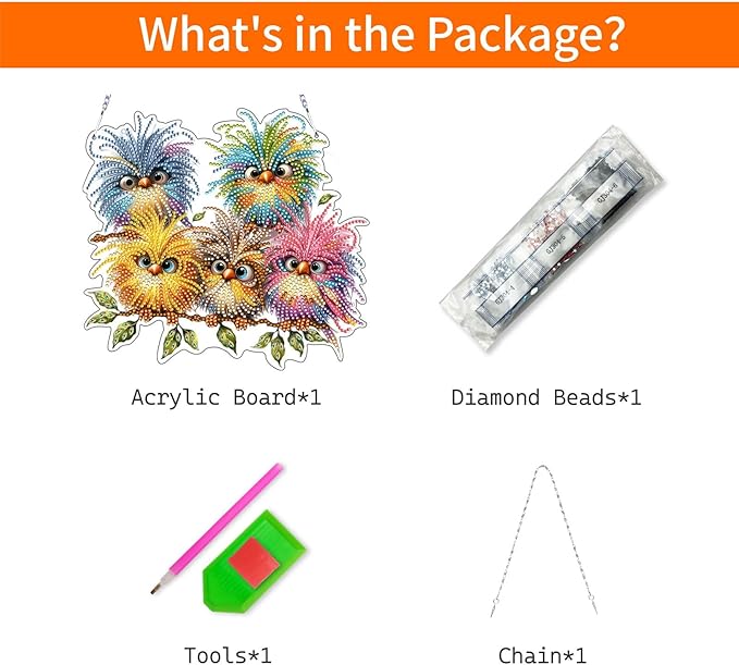 VODAPYC Bird Diamond Art Hanging Kits for Adults, DIY Double Sided Special Shaped Diamond Painting Window Pendant Ornament for Home Decor(Abstractly Bird-2)