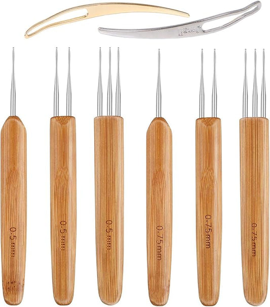 AUGSUN 8 Pcs Dreadlock Crochet Hook Tool, Braid Hair Dreadlocks Needle Weaving Crochet