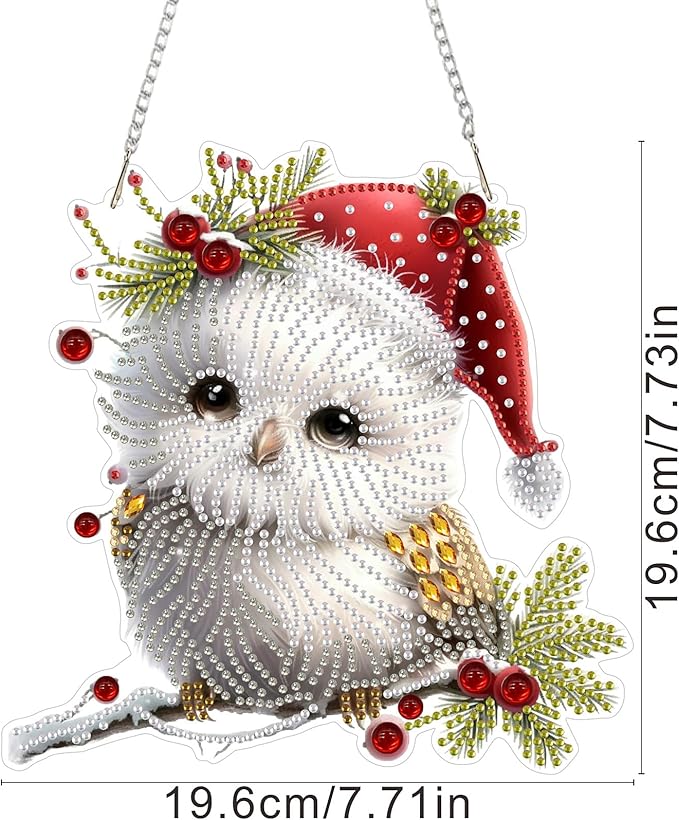 SENQAO Hummingbird Diamond Art Hanging Kits for Adults Kids, Christmas Diamond Art Suncatchers, 5D Special Shape Diamond Painting Pendant Window Ornament Gifts for Home Garden Door Wall Decor