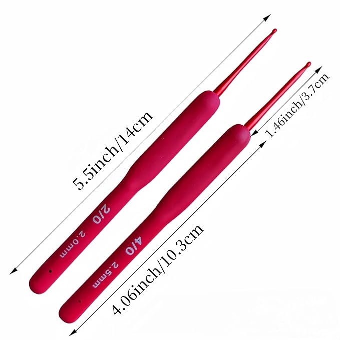 YUYUDEHM 9PCS Navy Crochet Hooks Ergonomic Soft Grip Crochet Hook Set, 2.0-6.0mm Crochet Kit