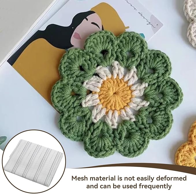 Latch Hook Canvas,Rug Making Canvas Latch Hooking Mesh Fabric Blank Rug Hooking Mesh Canvas Kit DIY Mesh Sheet Multipurpose Rug Hooking Mesh for Embroidery Knit(100 * 150cm)