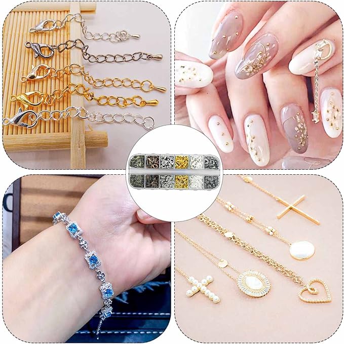 Lobster Claw Clasps & Open Jump Rings for Jewelry Making - Necklace Bracelet Chain Findings Kit - Silver Gold DIY Repair Supplies (6 Colors)