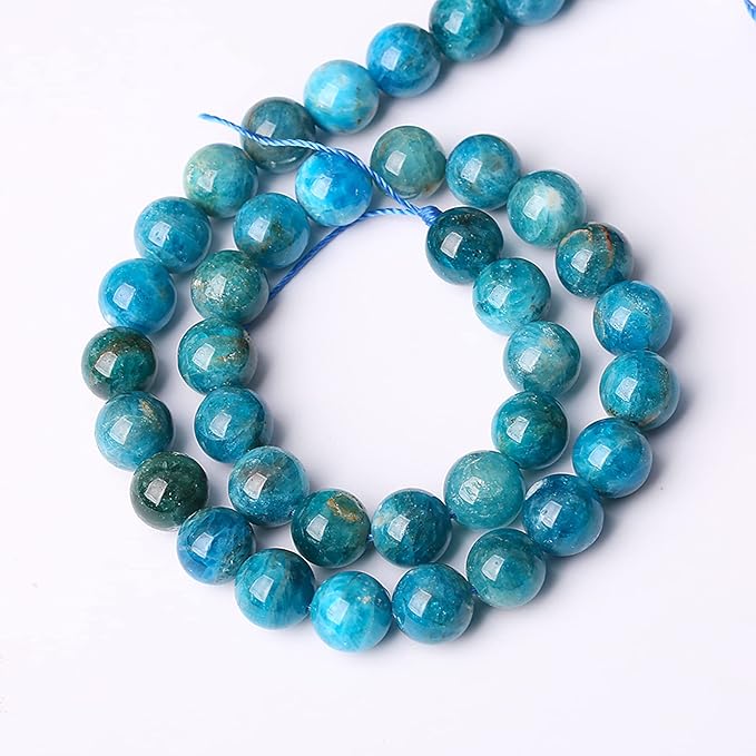 45PCS 8mm AAA Natural Blue Apatite Stone Beads Gemstone Round Loose Spacer Beads for Jewelry Making DIY Bracelet Necklace 15"