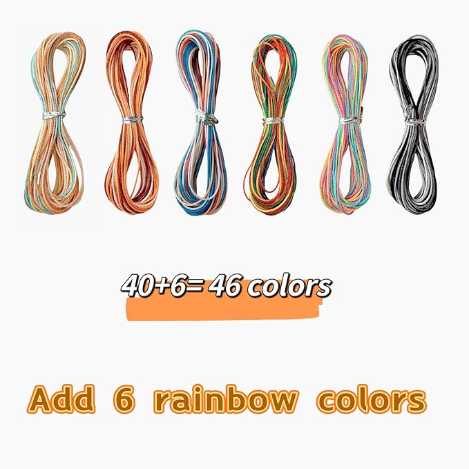 46 Colors 460m1mm Waxed Polyester Cord Bracelet Cord Wax Coated Thread for Jewelry Making Waxed String for Bracelet Making 10m for Each Color
