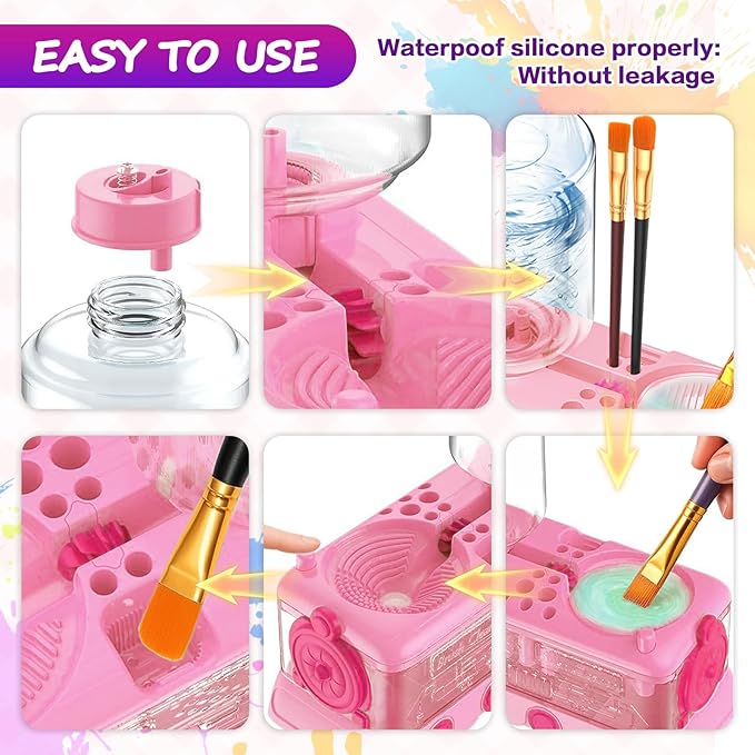 New Paint Brush Cleaner Tool,Brush Rinser Cup Painting Running Water Circulation Art Supplies for Acrylic,Watercolor and Water Based Creative Gift for Adult Artist Beginners Kids