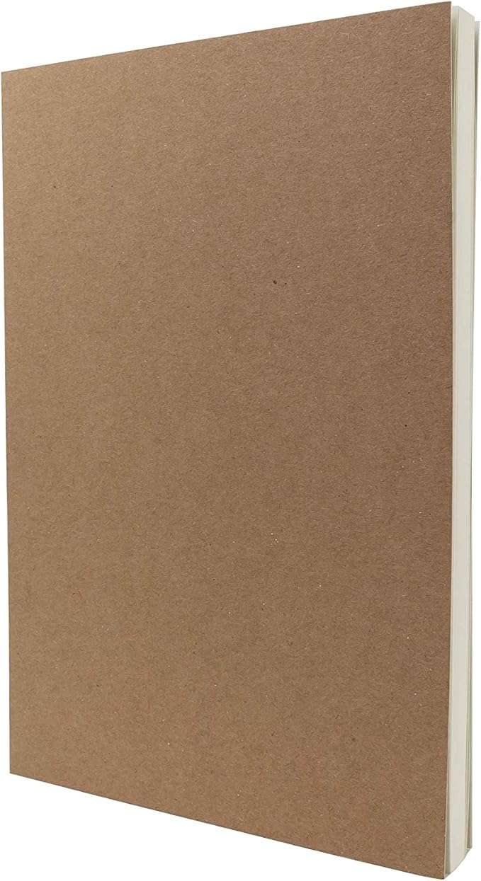 LayFlat Sketchbook - 5.5 x 8.25 Inches - Kraft Blank Note Book, 64 Sheets, Thick 100gsm Paper…